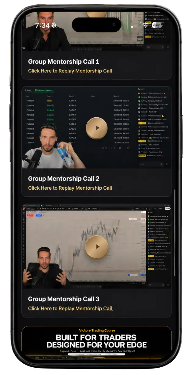 EDGE app bi-weekly live trading mentorship call screen with JD